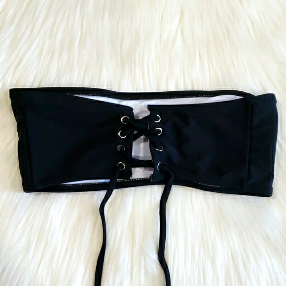 New Lace-up Back Bandeau Highwaisted Bikini Set - Picture 8 of 11